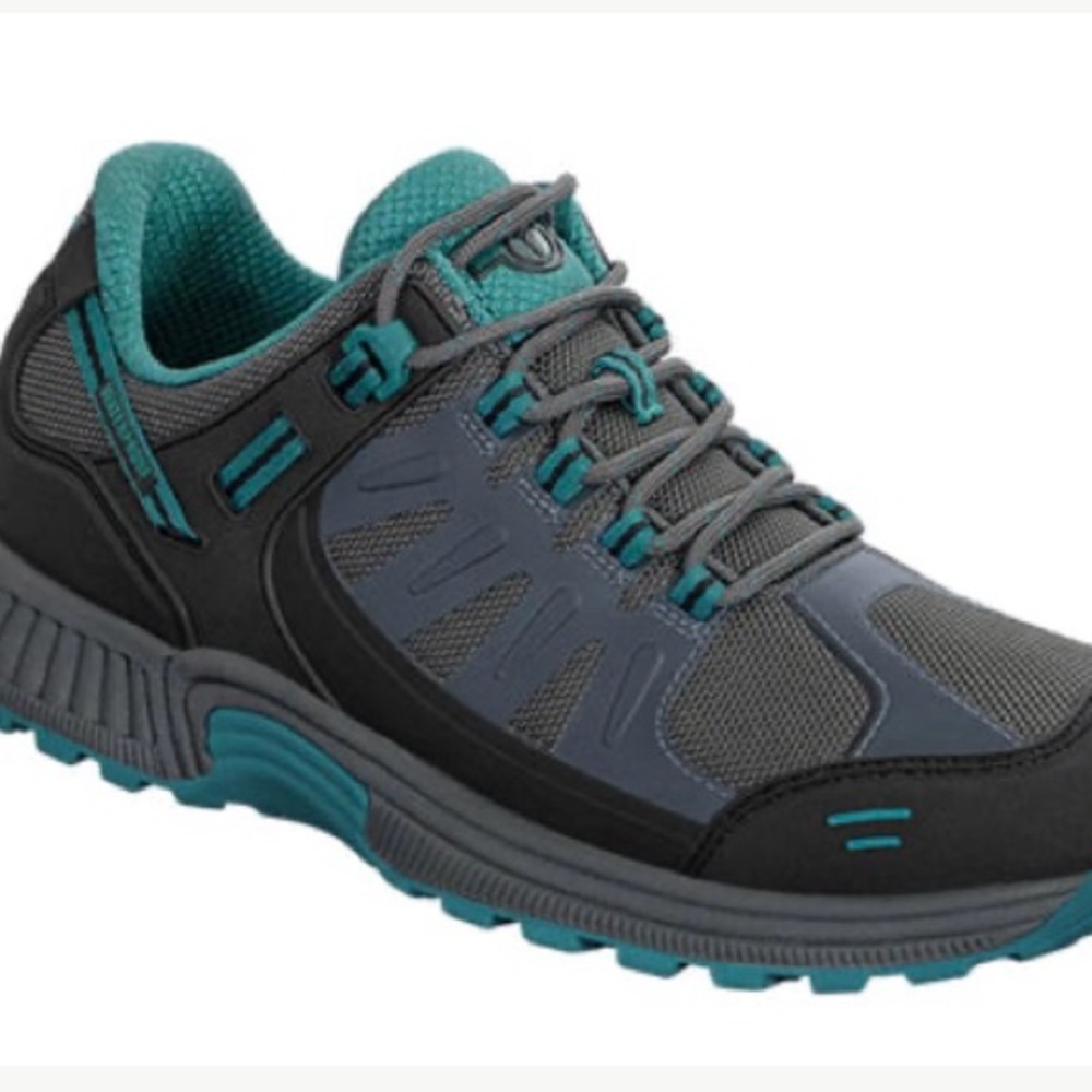 Blue and Gray Athletic Shoes with Rugged Tread